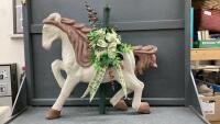 "CAROUSEL" HORSE W/ FLORAL DECOR