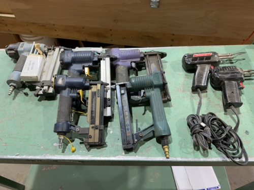 Pneumatic, staple guns and two electric soldering guns