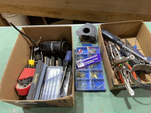 Two boxes, miscellaneous tools