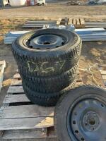 Four tires on rims