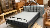 QUEEN METAL BEDFRAME & BOX SPRING - NO MATTRESS