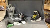 BOX W/ SOFT CAST, BAUER SKATES, GRAF SKATES, INDOOR PUTTING ITEM