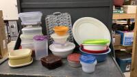 LARGE BOX OF PLASTIC WARE