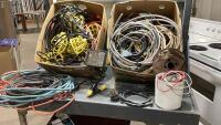 (2)BOXES - ELECTRICAL CABLE, WIRE, SHOP LIGHT FIXTURES(NO BULBS)