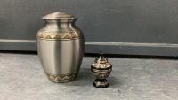 (2) BRASS URNS