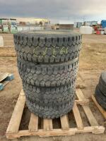 Set of four LT truck tires on Dodge 2500 steel rims