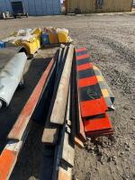 Pallet of speed bumps barricade boards