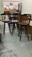 (3) SWIVEL BAR STOOLS - WOOD