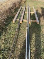 Seven miscellaneous links of steel pipe