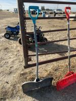 Gray plastic snow shovel