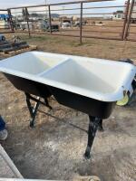 Cast-iron double sink
