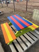 Child wooden picnic table