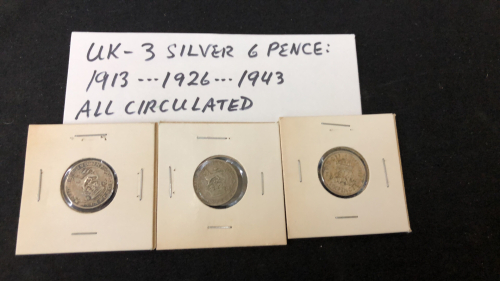 (3)UK SILVER COINS