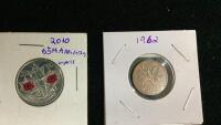 (2) CANADA - 1962 PENNY & 2010 WWII 65TH ANNIVERSARY QUARTER