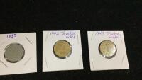 (3) CANADA NICKELS - 1935/1942/1943
