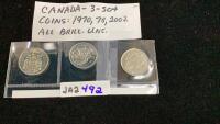 (3) CANADA 50 CENT COINS - 1970/1978/2002