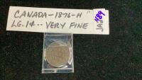 1876 CANADA H LARGE 1 CENT COIN