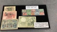 OLD GERMAN MARKS & (10) USED CANADIAN STAMPS