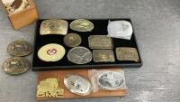ASSORTMENT OF BELT BUCKLES - A FEW HESSTON
