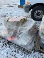 Pallet of work signs And safety vest