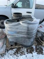 Pallet of poly barrels and pails