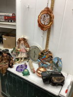 PORCELAIN DOLLS,SPINNERS,CLOCK