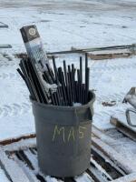 Tub of steel fence pickets