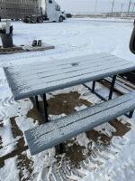 Steel frame picnic table
