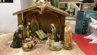 (13) PIECE NATIVITY SET - VINTAGE PLASTER