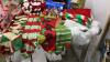 (2) BOXES CHRISTMAS DECOR - ANIMATED MR & MRS CLAUS, SMALL NATIVITY SET, WREATH HOLDERS, STOCKINGS, (4) WICKER BELLS - 5
