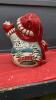 HAND PAINTED CLAY WORKS CHRISTMAS SNOWMAN TEA LIGHT HOLDER - 3