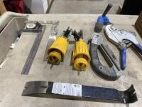 Wooden toolbox and contents