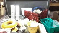 (2)BOXES-CORD HOLDER,VINTAGE LIGHT FIXTURES, MISC HARDWARE