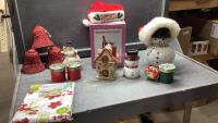 TABLECLOTH, ORNAMENTS, WINE BOTTLE HOLDER