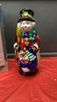 HANDPAINTED GLASS SNOWMAN