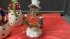 (2) CERAMIC SNOWMEN W/ LED LIGHTS & LIGHTED WATER GLOBE - 2