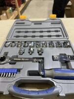 Set of imperial sockets with offset ratchet