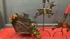 REINDEER CANDLESTICKS & SLEIGH IN SOLID BRASS - 2