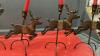 REINDEER CANDLESTICKS & SLEIGH IN SOLID BRASS - 3