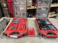 Two partial sets of Milwaukee deep sockets