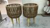 (2) RATTAN ROUND FERN PLANT HOLDERS