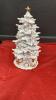 WHITE PORCELAIN SANTA PUPPETEER W/ CHRISTMAS TREE - 4