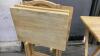 (4) WOOD TV TABLES ON RACK - 3