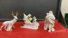 WHITE PORCELAIN SANTA W/ SLEIGH & REINDEER