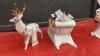WHITE PORCELAIN SANTA W/ SLEIGH & REINDEER - 3