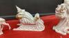 WHITE PORCELAIN SANTA W/ SLEIGH & REINDEER - 4