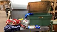 BIG LIDDED TOTE WITH AIR BED, AIR PUMP(MANUAL), PUPPY PADS,