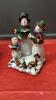 SITTING SANTA & TRIO OF SNOWMEN CANDLE HOLDER - 2