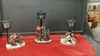 (3) CHRISTMAS DECORATIONS W/ VOTIVE HOLDERS