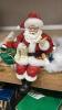 (2) DIFFERENT FABRIC MACHE SANTA SHELF SITTERS - 2